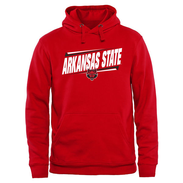 Men NCAA Arkansas State Red Wolves Double Bar Pullover Hoodie Red